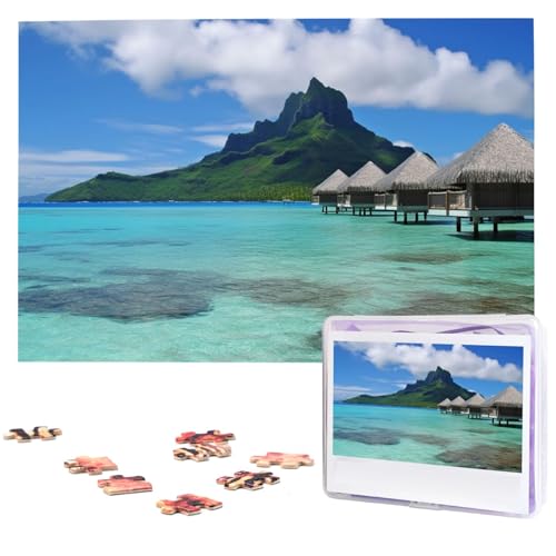 Tahiti Beach1 Puzzles 1000 Teile Personalisierte Puzzles Fotos Puzzle für Familie Bilderpuzzle für Erwachsene Hochzeit Geburtstag (74,9 x 50 cm) von KHiry