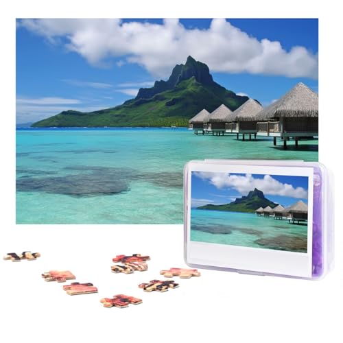 Tahiti Beach1 Puzzles 300 Teile Personalisierte Puzzles Fotos Puzzle für Familie Bilderpuzzle für Erwachsene Hochzeit Geburtstag (38,1 x 25,4 cm) von KHiry