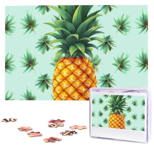 Tropische Früchte Ananas Puzzles 1000 Teile Personalisierte Puzzles Fotos Puzzle für Familie Bilderpuzzle für Erwachsene Hochzeit Geburtstag (74,9 x 50 cm) von KHiry