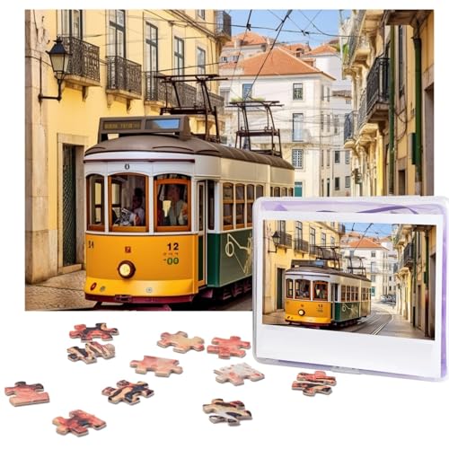 lisbon Straßenbahn-Puzzle, 500 Teile, personalisierte Puzzles, Foto-Puzzle für Familie, Bilderpuzzle für Erwachsene, Hochzeit, Geburtstag (51,8 x 38,1 cm) von KHiry