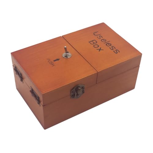 A Nutzlose Box Voller ÜBerraschungen, Komplett Zusammengebautes Holzspielzeug für Erwachsene und Kinder, Dunkle Holzfarbe von KICHI