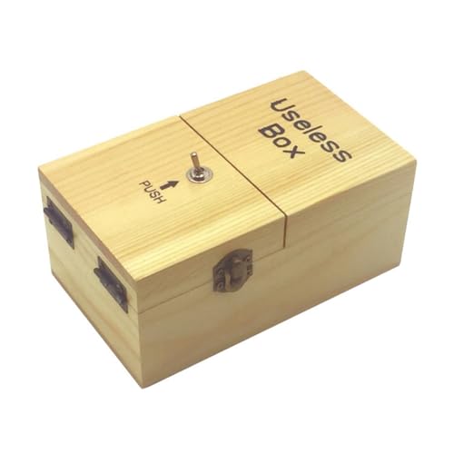 A Nutzlose Box Voller ÜBerraschungen, Komplett Zusammengebautes Holzspielzeug für Erwachsene und Kinder, Holzfarbe von KICHI