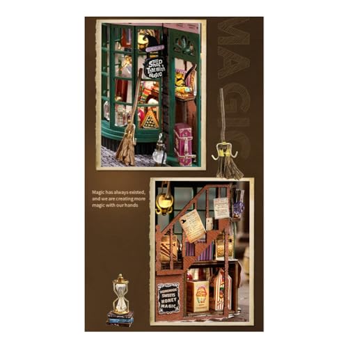 DIY Book Nook Kits für Erwachsene Miniaturhaus-Kit 3D-Puzzle Miniatur-Modellbaukasten - Holzpuppenhaus - für Sammler, Shop DIY Cabin von KICHI