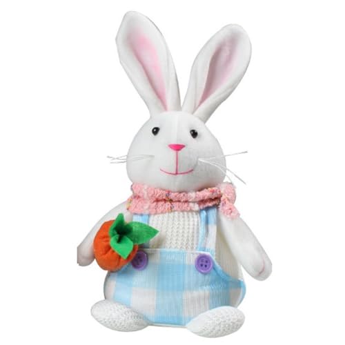 KICHI 1 STÜCK Ostern Leuchtendes Kaninchen-Ornament Puppe Elfenzwerg mit LED-Lichtdekorationen für Zuhause 2024 Kindergeschenke Tischplatte B von KICHI