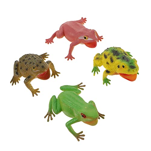 4 Stück Simulierte Frosch Ornamente Dekor Frosch Gartenstatue Bade Froschfiguren Lebensechte Frösche Mini Froschspielzeug Lebendige Simulationsfrösche Schöne Frösche KICHOUSE von KICHOUSE