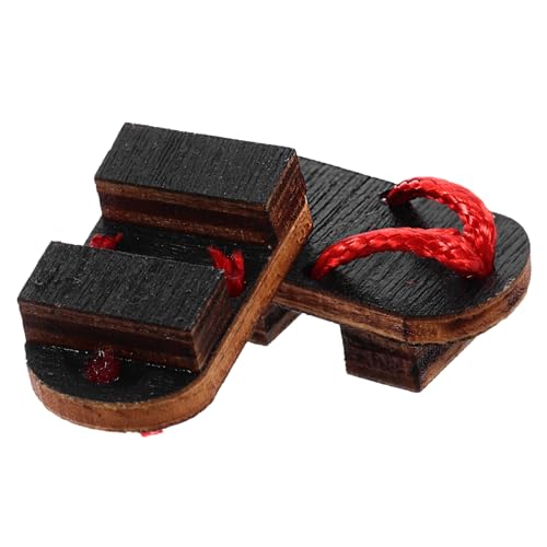 KICHOUSE 1 Paar Puppenhausschuhe Einfacher Mini-Clog Mini-hausschmuck Kompakte Clogs DIY-verzierung Puppendekor DIY Bastelbedarf Handgefertigter Mini-Clog Mini-haushandwerk Holz von KICHOUSE