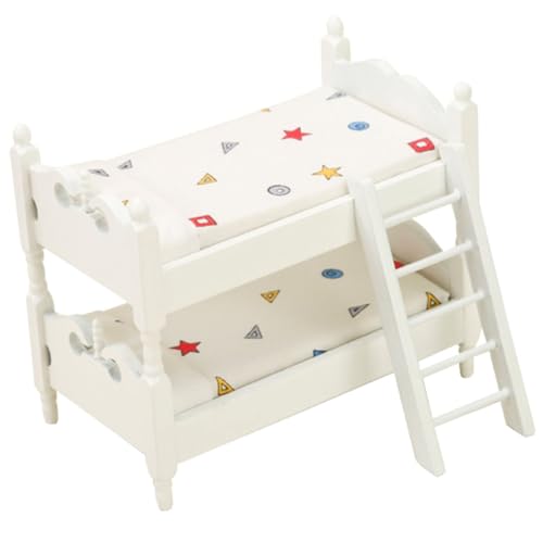 KICHOUSE 1 Satz 12 Puppenhaus-modellmöbel Etagenbett Für Puppenschlafzimmer Bettminiaturen Mini- -puppenbett Puppenhaus Vorgeben Spielzeug Winziges Bettmodell Mini-hausbett Stoff Weiß von KICHOUSE