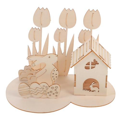 KICHOUSE 1 Satz 3D Puzzle Kaninchen Lernpuzzlespielzeug Osterspielzeug Puzzlespielzeug Lernpuzzlespielzeug Puzzles Alter 1–3 Kinder Puzzlespielzeug Osterparty Montagespielzeug Holz von KICHOUSE