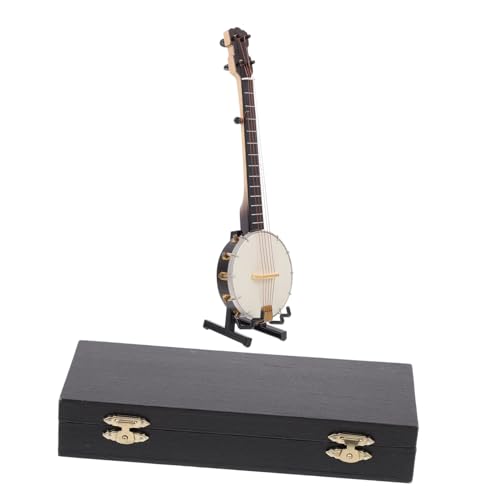 KICHOUSE 1 Satz Banjo-Modell Banjo-sammlerstück Simuliertes Banjo Simulierte Banjo-verzierung -Instrument Mini-musikornament Kinder Miniatur-puppenhausartikel Körper (Holz) von KICHOUSE