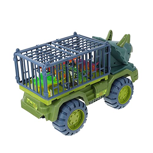 KICHOUSE 1 Satz Dinosaurier Ziehen Auto Zurück Autospielzeug Für Kinder LKW-Transporter Technisches Spielzeugauto Trägheitsauto Spielzeug Trägheitsspielzeugauto Cartoon-LKW Plastik Green von KICHOUSE