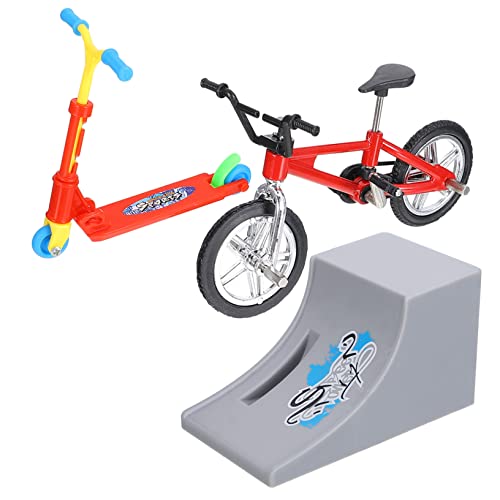KICHOUSE 1 Satz Fingerrad Kinder+Fahrräder Fahrrad-Ornament Spielzeuge Mini-Fahrrad zusammenklappbares Rollerspielzeug Fahrradspielzeug Miniatur Skateboard Schachbrett BMX von KICHOUSE
