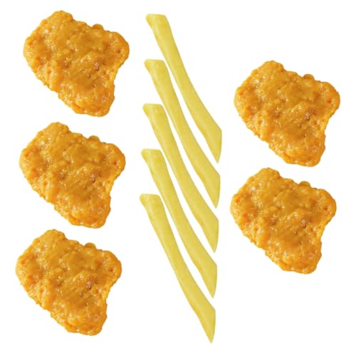 KICHOUSE 1 Satz Gefälschte Chicken Nuggets Und Pommes Frites Künstliches Lebensmittelmodell Realistisches Gefälschtes Essen Falsches Huhn Hühnernuggets Schreibtisch PVC Student Requisiten von KICHOUSE