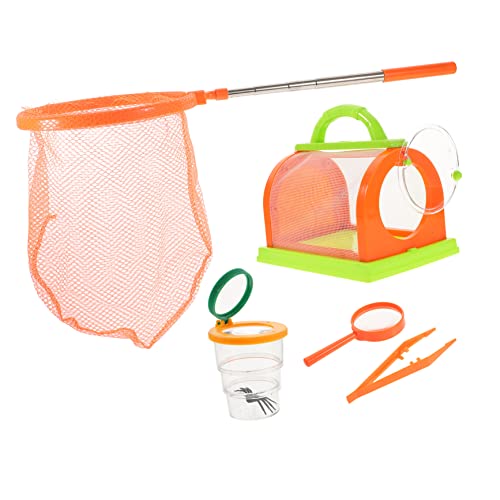 KICHOUSE 1 Satz Insektenbeobachtungsset Terrarium-Kit Kinderkoffer Fänger Kinder Outdoor Spielzeug Kinder draußen Spielzeug Werkzeug Käfig Wissenschaftsspielzeug für Kinder 5-7 Stoff Orange von KICHOUSE