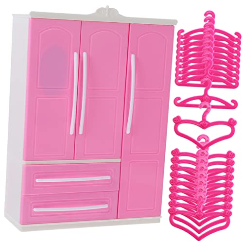 KICHOUSE 1 Satz Kleiderschrank Mit DREI Seiten Kleiderschrank Für Puppen Puppenhausmöbel Schubladenkleidung Ankleideschrank Für Kleine Mädchen Abs Baby Halterung Miniatur von KICHOUSE