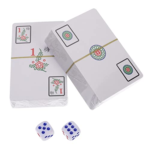 KICHOUSE 1 Satz Mahjong-Poker Mini-Mahjong-Spielzeug Chinesisches Mahjong Mahjong-Karte Für Zu Hause Spielkarten Mit Chinesischen Kacheln Reise-brettspiel Zarte Mini-Mahjong-Karte Papier von KICHOUSE