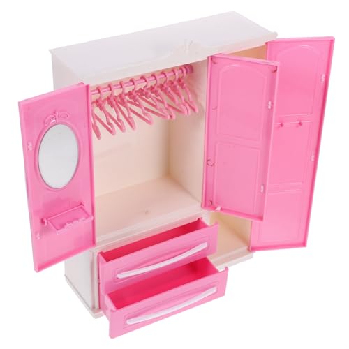 KICHOUSE Puppenkleidung und Accessoires 1 Set Miniatur-Garderoben-Kleiderschrank Kleider-Organizer mit Mini-Kleiderhaltern Mini- -Accessoire zum Selbermachen von KICHOUSE