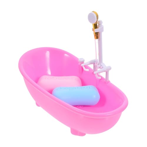 KICHOUSE 1 Satz Mini-badespielzeug Puppenhausmöbel Badezimmer So Tun, Als Würde Man Spielzeug Spielen Mikromöbelmodell Lustiges Badewannengeschenk Badewannen-kuchenaufsatz Abs Rosa von KICHOUSE