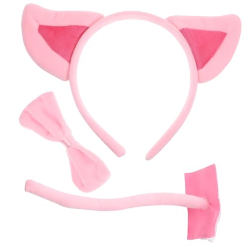 KICHOUSE 1 Satz Partykleidung tierkostüme Halloween Costumes camoing Cosplay Kostüm Stirnband mit Tierohren stutzenhalter tragegurt Cosplay-Versorgung schönes Frackkostüm Stoff Rosa von KICHOUSE