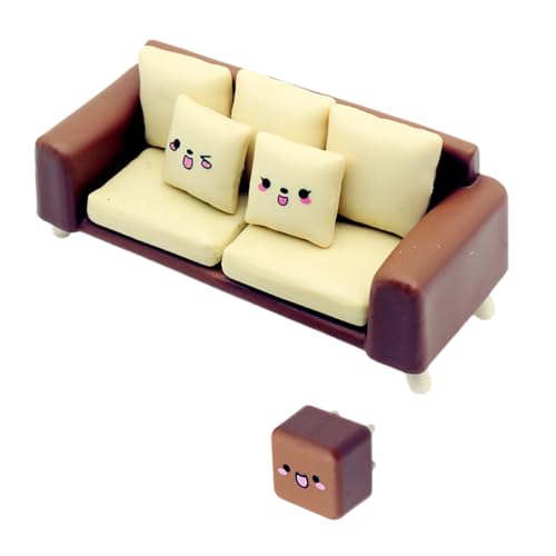 KICHOUSE 1 Satz Puppenstubensofa Miniatur Möbel Spielzeug Puppenwagen Puppenhaus Puppenstubencouch Mini-Vintage-stuhlmodell Mini-Stuhl Schmückt Winziger Sofasessel Mini-hocker Plastik von KICHOUSE