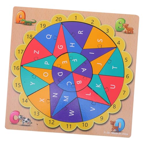 KICHOUSE 1 Satz Puzzle Kindererziehung Spielzeug Englisches Rätsel Lernspielzeug Für Kleinkinder Kinderspielzeug Alphabet-rätsel Englisches Passendes Spielzeug Kleine Rätsel Für Kinder Holz von KICHOUSE