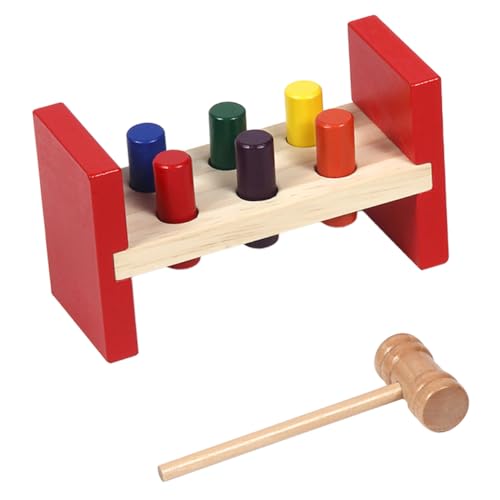 KICHOUSE 1 Satz Rammplattform Für Kinder Hammerspielzeug Für Kinder Hämmerndes Holzspielzeug Perkussionsspielzeug Aus Holz Hämmernde Bankspielzeuge Babyspielzeug Rot Nagel Hölzern Kleinkind von KICHOUSE