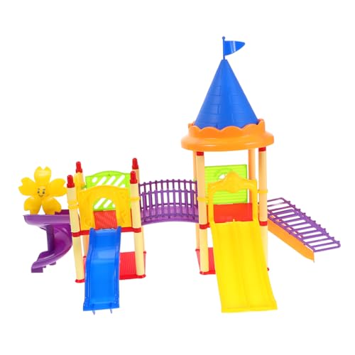 KICHOUSE Spielplatz- 1 Set Mini-Rutschenspielzeugmodell Miniatur-Spielplatzmodelle Kleinkindspielzeug fördert die Entwicklung von Jungen und Mädchen Rutschenspielzeug von KICHOUSE