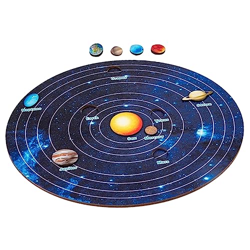 KICHOUSE 1 Satz Sonnensystem-Puzzle Spielzeug Solarplaneten-Rätsel Weltraumpuzzle aus Holz Puzzle für Kinder Holzpuzzles für Kinder Kleinkinder Holzpuzzle Sonnensystem für Kinder hölzern von KICHOUSE