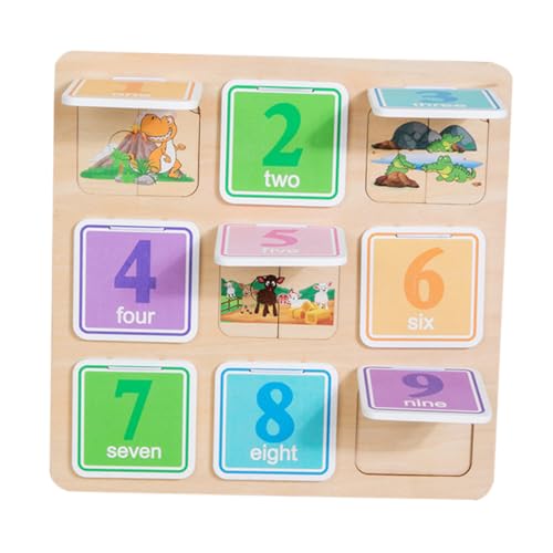 KICHOUSE 1 Satz Zahlen Puzzle Holzpuzzles Für Kleinkinder Kinder-Puzzle-Spielzeug Tierisches Holzpuzzle Lernspielzeug Holzpuzzle Für Kleinkinder Anzahl Baby Dingding von KICHOUSE