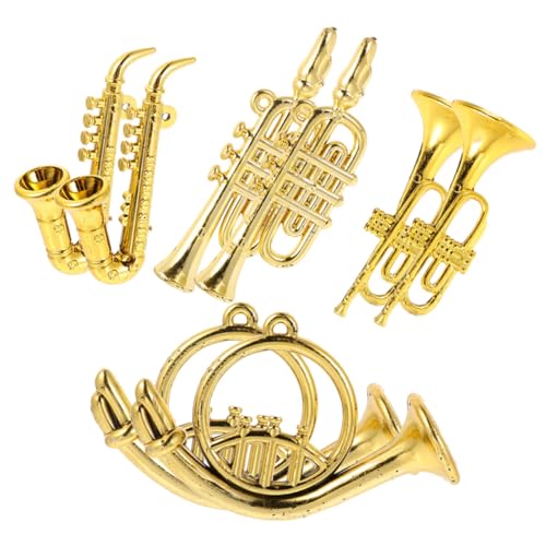 KICHOUSE 1 Satz Zubehör Für Puppenhäuser Mini-trompete Miniaturgeige Instrument Mini-Modell Musikinstrumentenmodell Im Maßstab 1:12 Mini-Geige Miniaturinstrument Kind Klein Saxophon Plastik von KICHOUSE