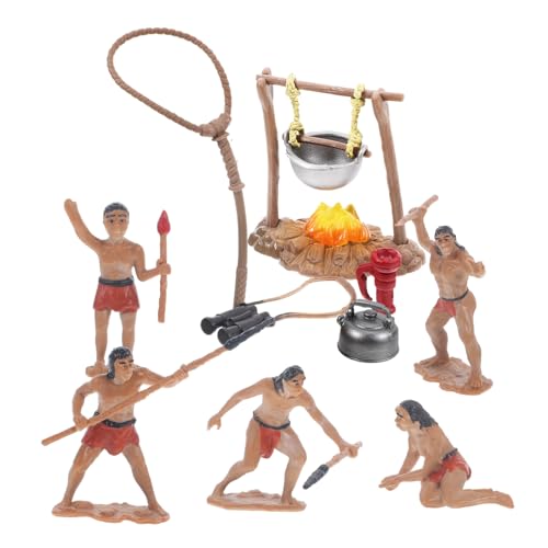 KICHOUSE Miniatur Primitiver Mensch Miniatur Camping Spielzeug Set Kunststoff Kinder Outdoor Camping Simulation Spielzeug Dekorative Camping Ausrüstung von KICHOUSE