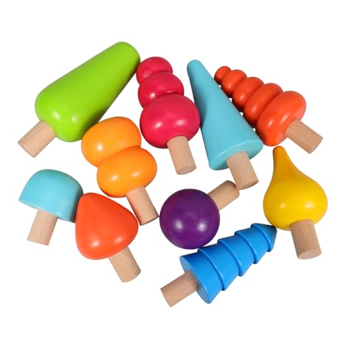 KICHOUSE 1 Set Holzbaum Mädchenspielzeug Kleinkindspielzeug Holziges Spielzeug Kunst Und Bastelspielzeug Für Kleinkinder Stapelspielzeug Kinderhandwerk Mini Bäume Aus Holz von KICHOUSE