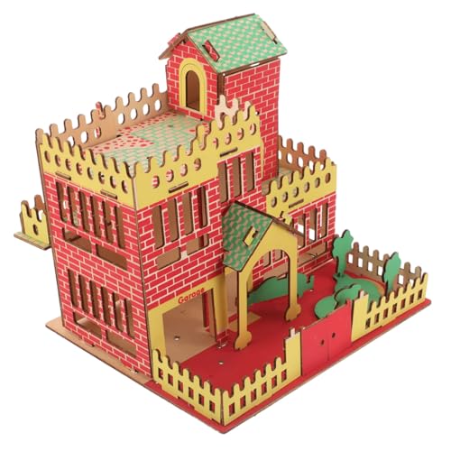 KICHOUSE 1 Set Holzpuzzle Hausbausatz DIY Holzhaus Modell Holzkonstruktionsspielzeug Zum Basteln Spielen Montage Holzhaus Modell DIY Montagehaus von KICHOUSE