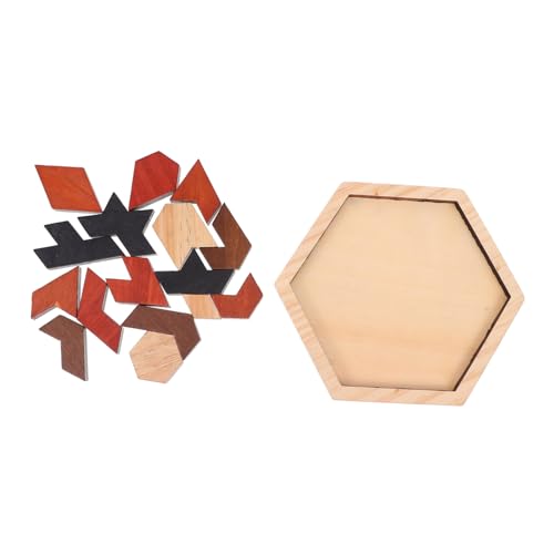 KICHOUSE 1 Set Puzzle Bausteine Tangram Form Puzzle Für Erwachsene Spiele Spielzeug DIY Tangram Spielzeug Kinderspielzeug Sechseck Puzzle Alien Holz Klassisch von KICHOUSE