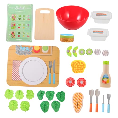 KICHOUSE 1 Set Rollenspiele Mit Holz Slice and Wurf Salatspielzeug Ideal Für Die Kinderspielküche Im Freien Inklusive Zubehör Für Matschige Abenteuer Und Kreatives von KICHOUSE