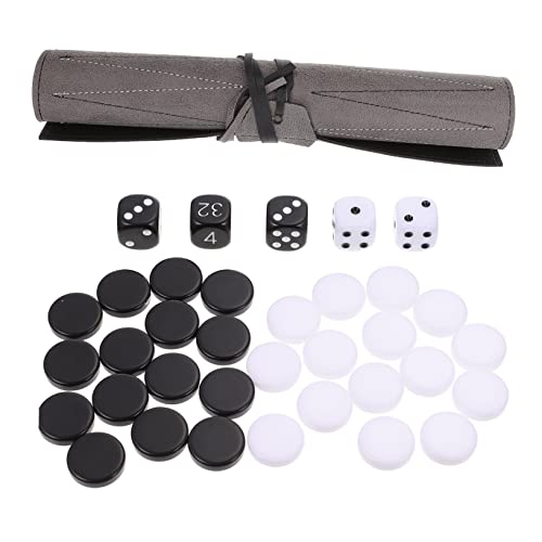 KICHOUSE 1 Stück Backgammon Board International Schachbrett Tragbare Spiele Zubehör (schwarz) von KICHOUSE