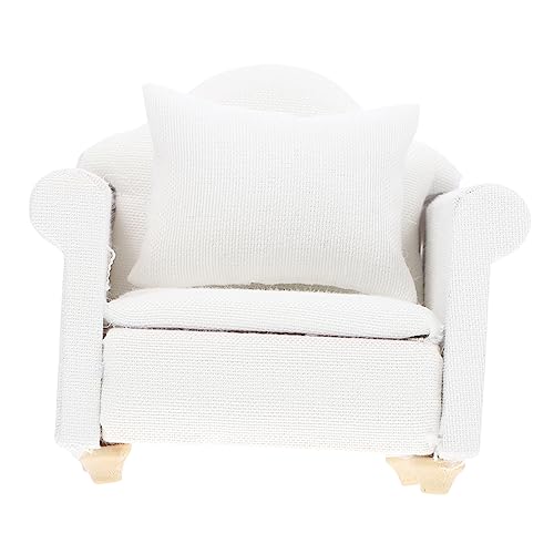 KICHOUSE 1 Stück Mini Wohnzimmer Szene Weißes Europäisches Sofa Mit Kissen Puppenhausmöbel Im Modernen Stil Miniatur öbel Für Puppenhaus Dekoration Geschenkidee Für von KICHOUSE