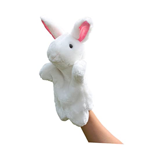 KICHOUSE 1 Stück üsch Handpuppe Hase Für Geschichtenerzählen Ideales Rollenspielzubehör Und Partygeschenk Für Eltern Und Weiches Weiß Fördert Kreativität Und Interaktion von KICHOUSE