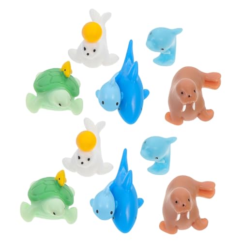 KICHOUSE 10 Stück Meeres Miniaturstatuen Mini Dekorationen Mini Meerestiere Aquarium Ornamente Mini Tierfiguren Kleine Meerestier Verzierungen Meeresspielzeug Kreative von KICHOUSE