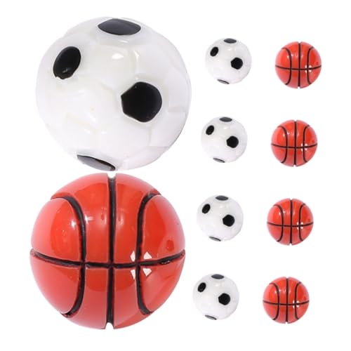 KICHOUSE 10 Stück Mikro Landschaftsornamente Mini Basketball Sport Fußball Modell Spielbälle DIY Zubehör Fußballzimmer Terrarium Kleines Verzierung Gefälligkeiten Plüsch von KICHOUSE