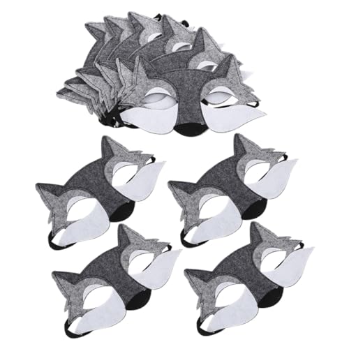 KICHOUSE 10 Stück Teiliges Graue Filz wolfsmasken Halbgesichtige Tiermasken für Halloween Cosplay Maskerade Party und Bühnenauftritte Realistische Wiederverwendbare Kostümaccessoires KICHOUSE 10 Stück Teiliges Graue Filz wolfsmasken Halbgesichtige Tiermasken für Halloween Cosplay Maskerade Party und Bühnenauftritte Realistische Wiederverwendbare Kostümaccessoires von KICHOUSE