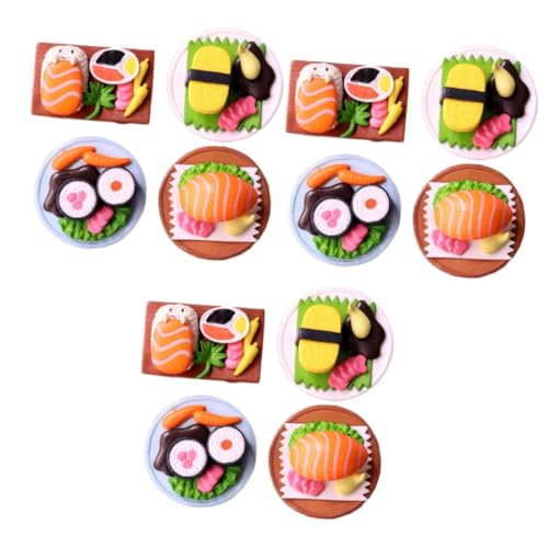 KICHOUSE 12 STK Simuliertes Japanisches Sushi Japanisches Fakefood Puppenhaus-Miniatur-Sushi Realistisches Japanisches Essen Kleine Sushi-Dekoration Stellen Sie Sich Sushi-Spielzeug Vor PVC von KICHOUSE