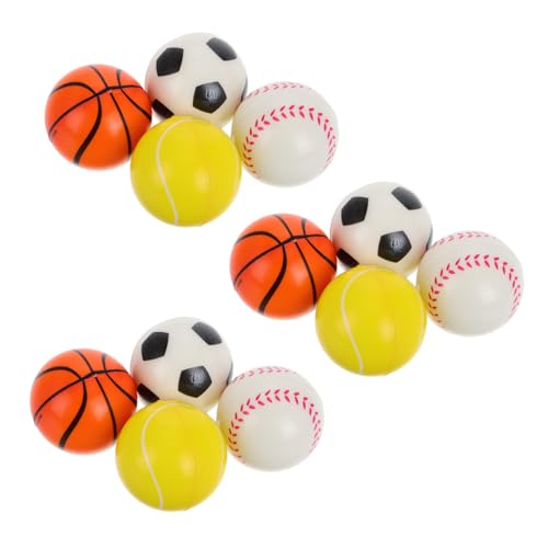 KICHOUSE 12 Stück Hüpfball Spielzeug Sportbälle Korbball Basketball Stressbälle Kleiner Sportball Kleine Fußbälle Weiche Bälle Mini Basketball Dekorationen Für Partys von KICHOUSE