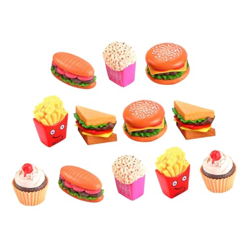 KICHOUSE 12-teiliges Set Simulierter Hamburger-Hotdog Probieren Fast-Food-spielset Für Kleinkinder Restaurant-spielsets Für Gefälschtes Essen PVC von KICHOUSE