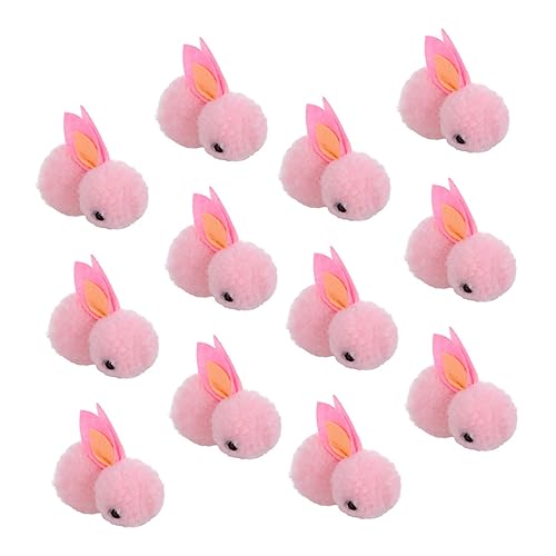 KICHOUSE 12St Plüschhase Tiere Kuscheltier Weihnachtsschmuck Weihnachtshasen-Anhänger Plüschtier Cuddly Bunny Weihnachts Figuren weihnacjtsdeko Mini-Hasen Kleiner Hase Plüsch Rosa von KICHOUSE