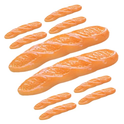 KICHOUSE 12st Nachgemachtes Langes Baguette Deko Praktisch Spielzeug Simulation Lebensmittelmodell Mini-Essen DIY Simulierte Requisite Miniaturpuppenfrühstück Winziges Essen Harz Orange von KICHOUSE