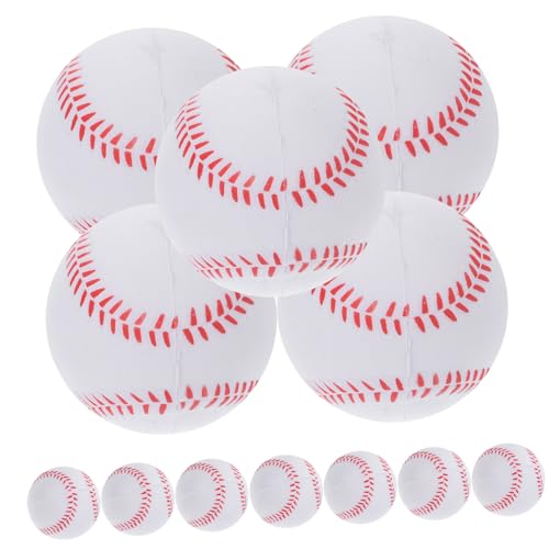 KICHOUSE 12st Schwamm-Baseball Weiche Kleine Baseballbälle Trainingsball Für Kinder Kleinkind Jagt Baseballbälle Weiche Softbälle Zum Üben Baseballbälle Zum Trainieren Weiß Pu von KICHOUSE