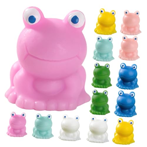 KICHOUSE 14st Entzückende Figur Mini-tiermodell Auto-armaturenbrett-Frosch Miniatur-tierdekor Frosch Miniaturfiguren Miniatur-froschmodell Mikro-landschaftsdekoration Mini-gartenfrosch Harz von KICHOUSE