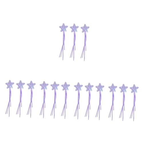 KICHOUSE 15 STK Zauberstab Cosplay-Fee-Sticks Sternenstab Sternfeenstab Blitzspielzeug Babyspielzeug heeloween spaß Spielzeug tragbare Feenstäbe Zauberstäbe für Mädchen Stoff Violett von KICHOUSE