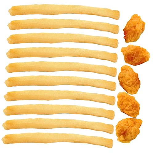 KICHOUSE 15St Pommes-Modell Stellen Sie Sich vor, Pommes Frites zu Essen lebensechte Pommes Frites Realitätsnah Lebensmittelattrappe Modelle Rollenspiel für Kleinkinder Essen PVC von KICHOUSE