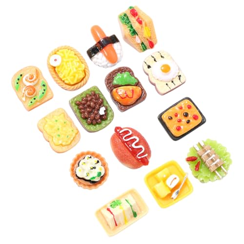 KICHOUSE 15St simuliertes Brot Miniatur-Lebensmittelspielzeug kleines Zubehör für Handyhüllen Mini-Hausdekoration Mini Spiel Essen Sushi Modell Material DIY Harz zubehör von KICHOUSE